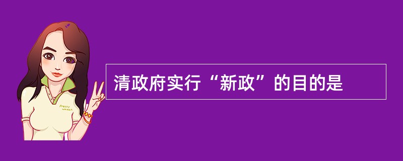 清政府实行“新政”的目的是