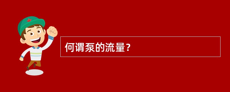 何谓泵的流量？