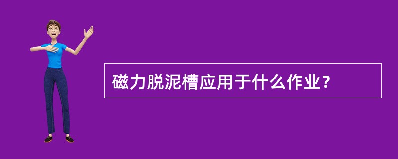 磁力脱泥槽应用于什么作业？