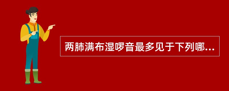 两肺满布湿啰音最多见于下列哪一种疾病（）