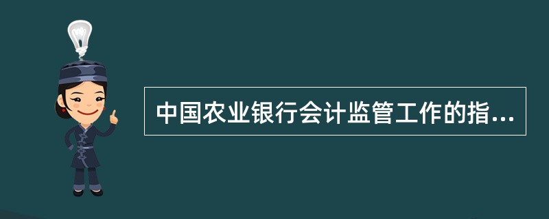 中国农业银行会计监管工作的指导原则是（）。