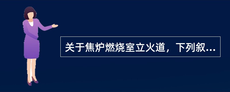 关于焦炉燃烧室立火道，下列叙述正确的是（）。