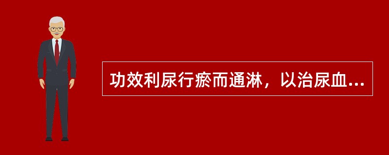 功效利尿行瘀而通淋，以治尿血、小便不利、尿道涩痛的药物是（）