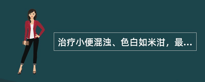 治疗小便混浊、色白如米泔，最宜选用（）