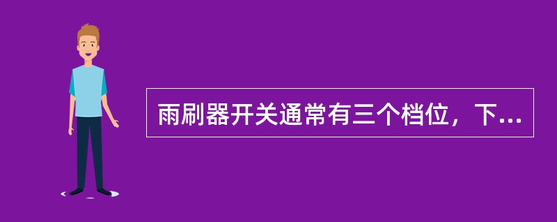 雨刷器开关通常有三个档位，下列哪一个档位不是雨刮器的档位（）.