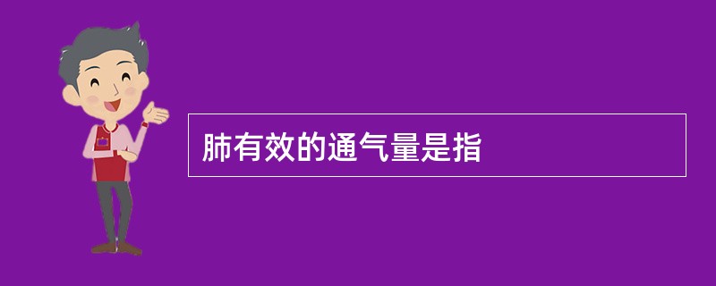肺有效的通气量是指