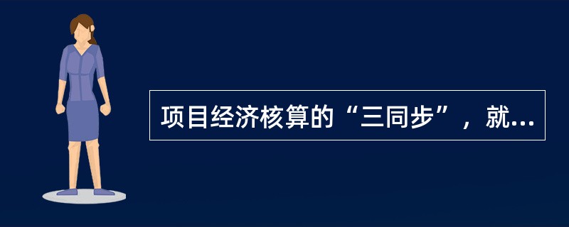 项目经济核算的“三同步”，就是（）、业务核算、会计核算的“三同步”。