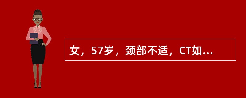 女，57岁，颈部不适，CT如图所示，应诊断为（）