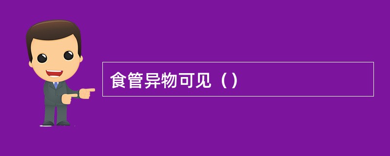 食管异物可见（）