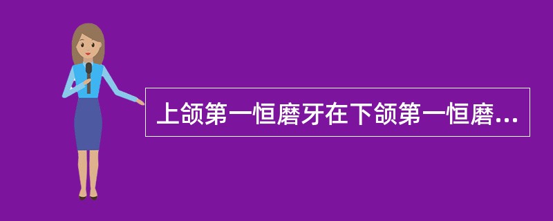 上颌第一恒磨牙在下颌第一恒磨牙之前萌出，易形成（）。