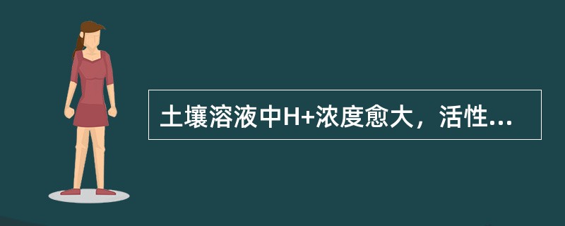 土壤溶液中H+浓度愈大，活性酸愈大，PH值将（）。