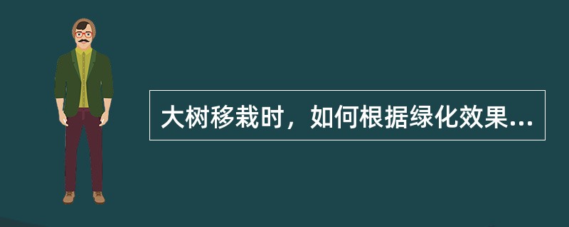 大树移栽时，如何根据绿化效果与树木习性来选择合适树龄的树木？