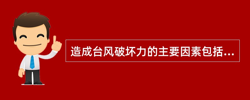 造成台风破坏力的主要因素包括（）。