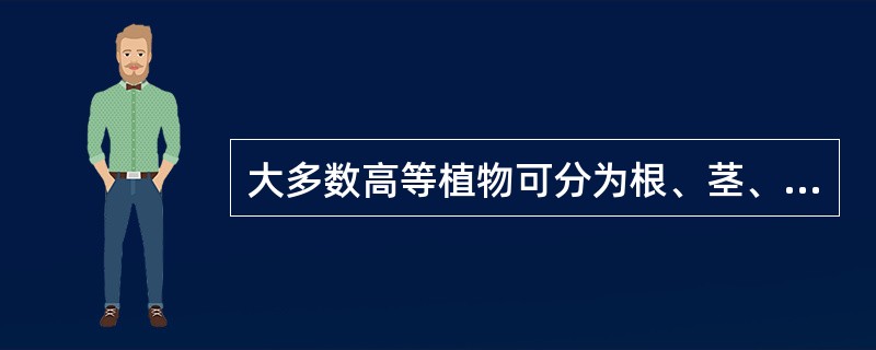 大多数高等植物可分为根、茎、叶、花、果实、种子六大器官。