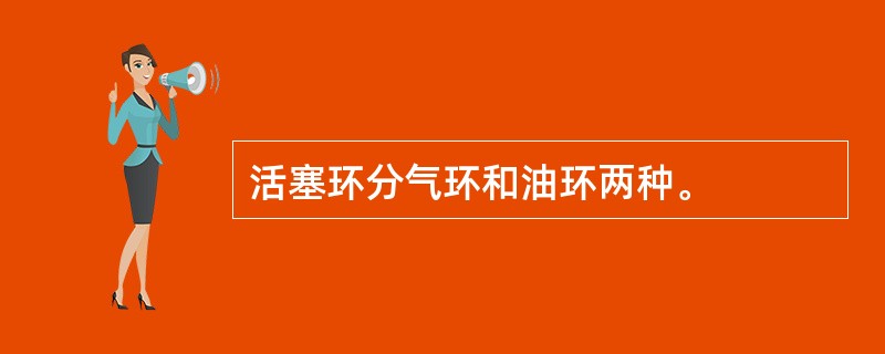 活塞环分气环和油环两种。