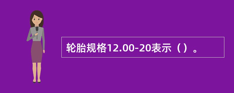 轮胎规格12.00-20表示（）。