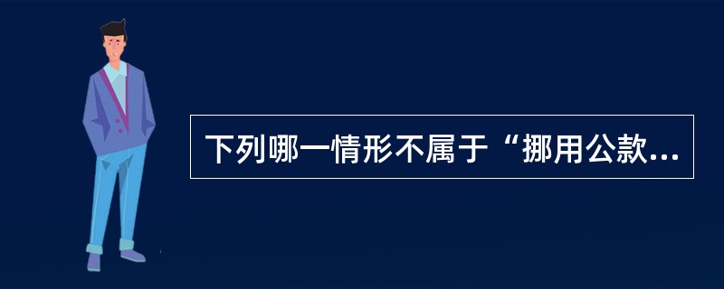 下列哪一情形不属于“挪用公款归个人使用”?()