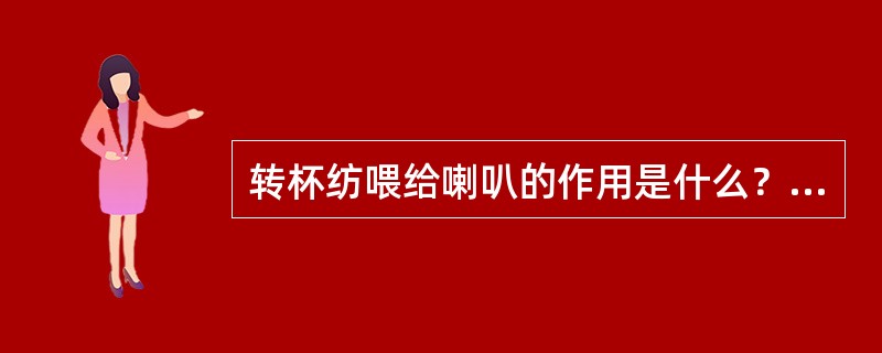 转杯纺喂给喇叭的作用是什么？对喂给喇叭的要求是什么？