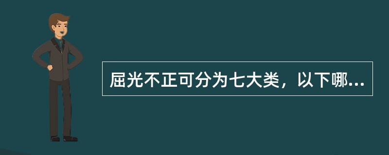 屈光不正可分为七大类，以下哪一例属于混合散光（）