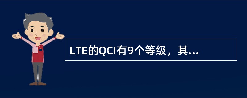 LTE的QCI有9个等级，其中对应Non-GBR业务的是（）。