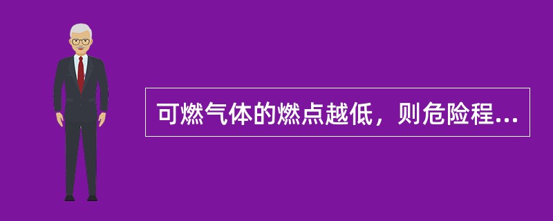 可燃气体的燃点越低，则危险程度越（）。