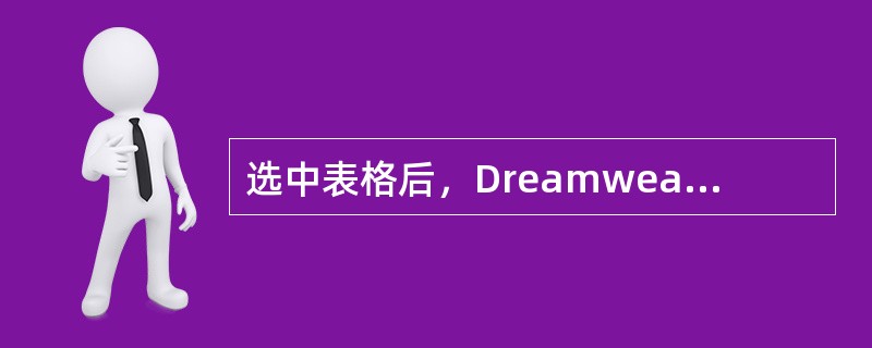 选中表格后，Dreamweaver中即可显示表格属性，即可对表格的对齐方式、高度