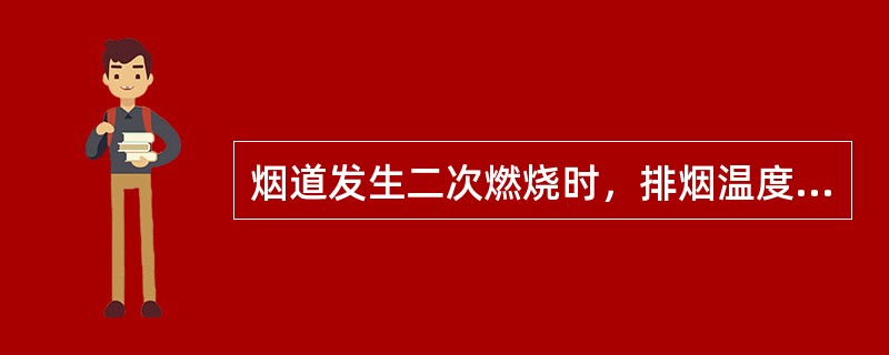 烟道发生二次燃烧时，排烟温度剧烈升高，烟囱冒出（）。