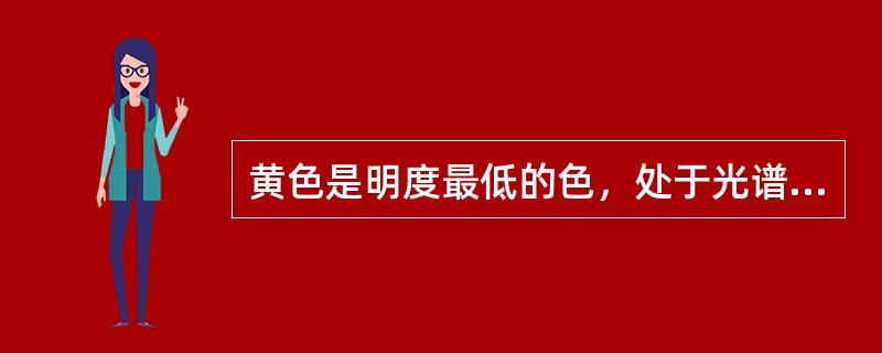 黄色是明度最低的色，处于光谱的边缘位置。