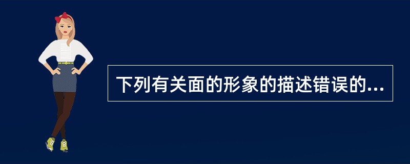 下列有关面的形象的描述错误的是（）.