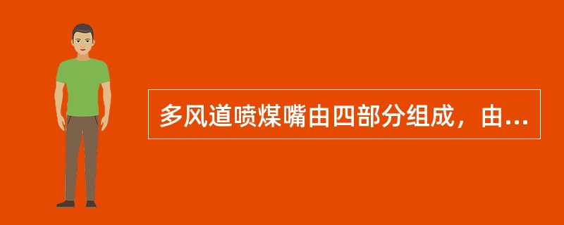 多风道喷煤嘴由四部分组成，由外到内分别为：（）、（）、（）以及（）。