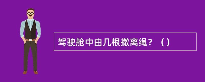 驾驶舱中由几根撤离绳？（）