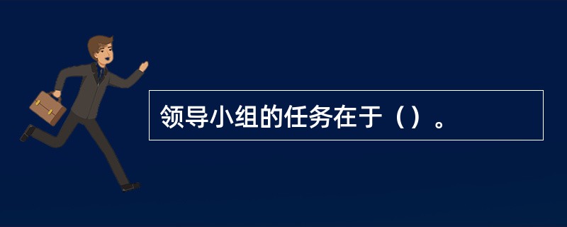 领导小组的任务在于（）。