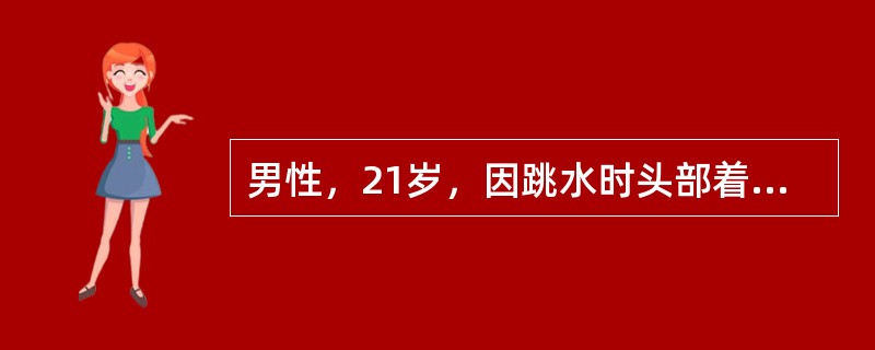 男性，21岁，因跳水时头部着地造成环椎裂开骨折，其致伤原因是（）。