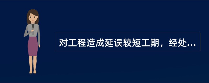 对工程造成延误较短工期，经处理后不影响正常使用但对工程使用寿命有一定影响的水利工