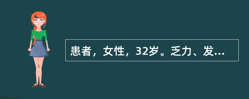 患者，女性，32岁。乏力、发热、食欲下降，腕关节、掌指关节疼痛、肿胀，不能触压，