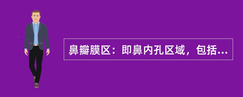 鼻瓣膜区：即鼻内孔区域，包括鼻中隔软骨前下端、鼻外侧软骨前端和鼻腔前部的梨状孔底