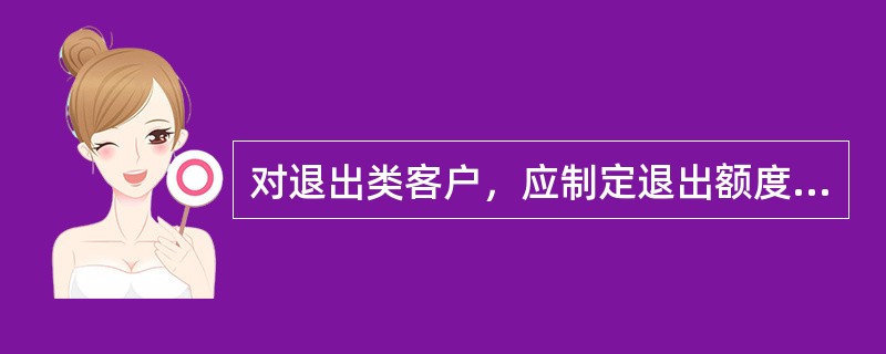 对退出类客户，应制定退出额度计划与进度，抓紧清收。