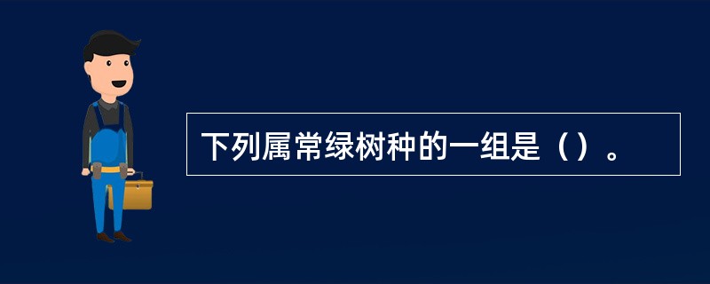 下列属常绿树种的一组是（）。