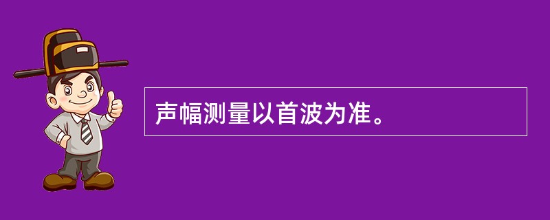 声幅测量以首波为准。