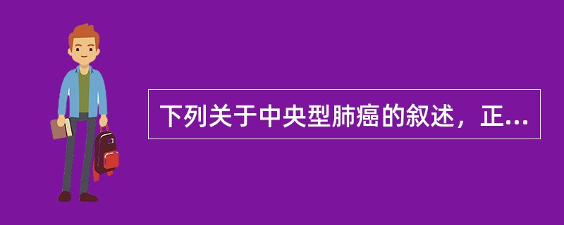 下列关于中央型肺癌的叙述，正确的是（）