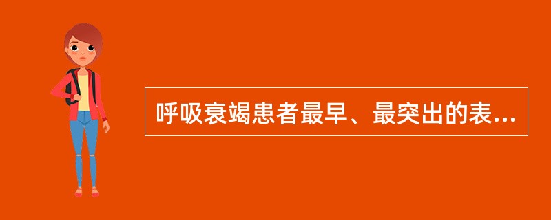 呼吸衰竭患者最早、最突出的表现是（）