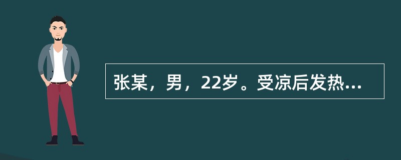 张某，男，22岁。受凉后发热、咳嗽、胸痛1周入院。经抗炎治疗后胸痛消失，但出现胸