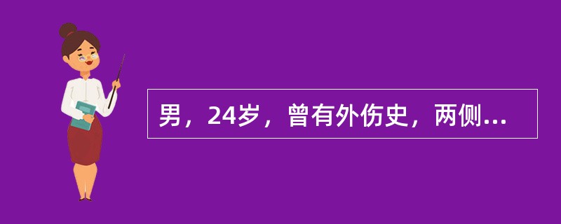 男，24岁，曾有外伤史，两侧髋部疼痛不适数月，结合所提供的图像，最可能的诊断是（