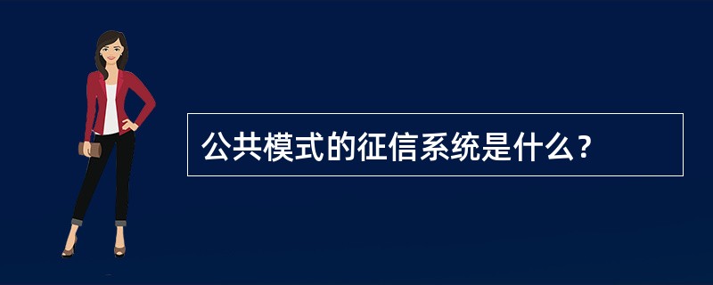 公共模式的征信系统是什么？
