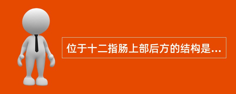 位于十二指肠上部后方的结构是（）。