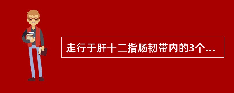 走行于肝十二指肠韧带内的3个重要结构是（）。