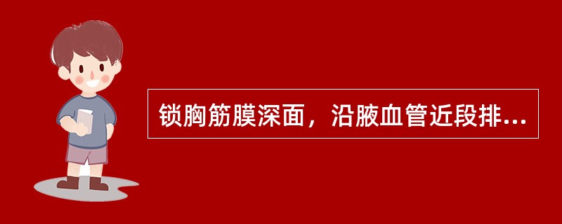 锁胸筋膜深面，沿腋血管近段排列的淋巴结群属于（）。