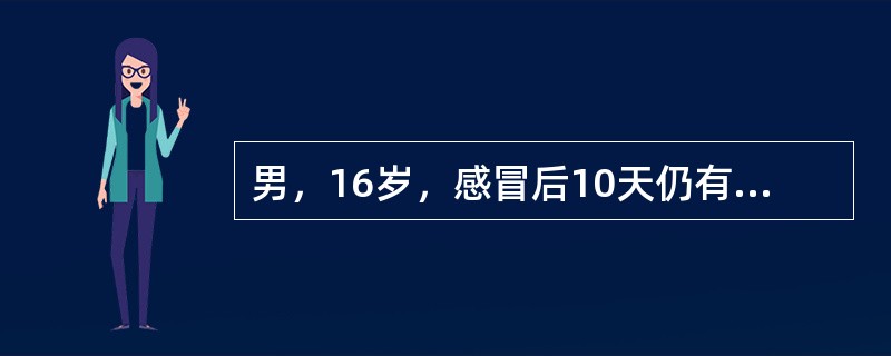 男，16岁，感冒后10天仍有鼻堵、黄涕、头痛。最可能的诊断是（）。