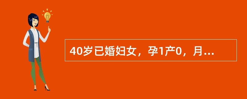 40岁已婚妇女，孕1产0，月经周期规律，4～5天／30天。末次月经为4月1日，持