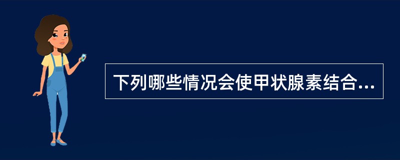 下列哪些情况会使甲状腺素结合球蛋白结合力下降（）。